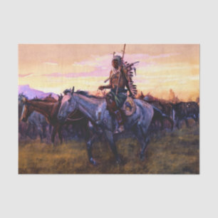 Papier Mousseline « Chevaux volés » par Charles M. Russell