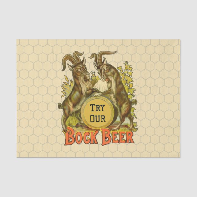 Papier Mousseline Chèvres Bock Bière Publicité (Recto)