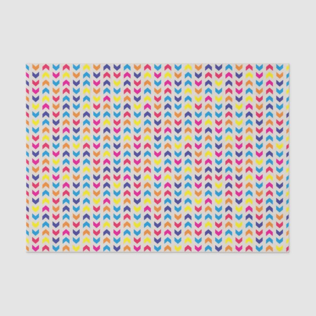 Papier Mousseline Chevron aztèque coloré (Recto)