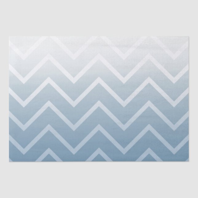 Papier Mousseline Chevron blanc ciel bleu (Recto)