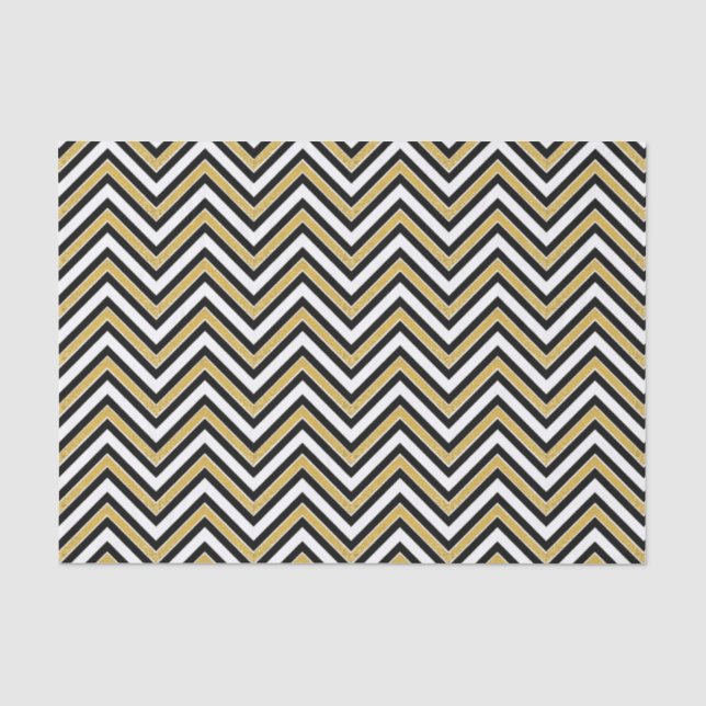 Papier Mousseline Chevron Doré  (Recto)