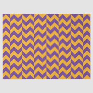 Papier Mousseline Chevron jaune et violet Zigzag