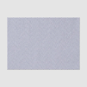 Papier Mousseline Chevron Line Tissue Paper - Navy Blue on White