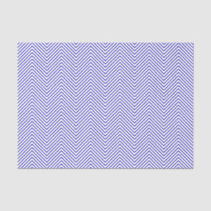 Papier Mousseline Chevron Line Tissue Paper - Royal Blue on White