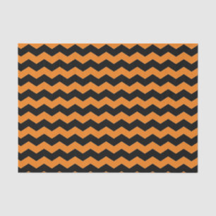 Papier Mousseline Chevron moderne Zigzag Motif noir et orange