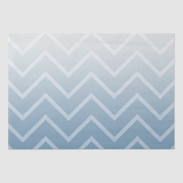 Papier Mousseline Chevron Ombre gris bleu blanc (Recto)