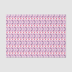 Papier Mousseline Chevrons et Coeurs Papier Tissu