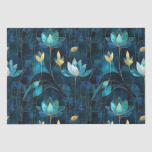 Papier Mousseline Chic chrysanthème turquoise