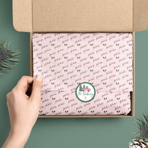 Papier Mousseline Chic Fa La La Hand Lettrant rose Festive Holly