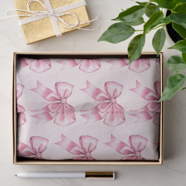 Papier Mousseline Chic Girl Rose Bows Anniversaire (Cadeau)