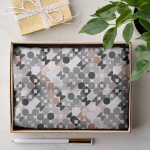 Papier Mousseline Chic Mauve Taupe Cercles gris-beige Motif
