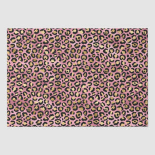 Papier Mousseline Chic Pink Gold Leopard Motif Baby shower cadeau