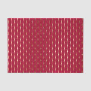 Papier Mousseline Chic Red Gold Stripes