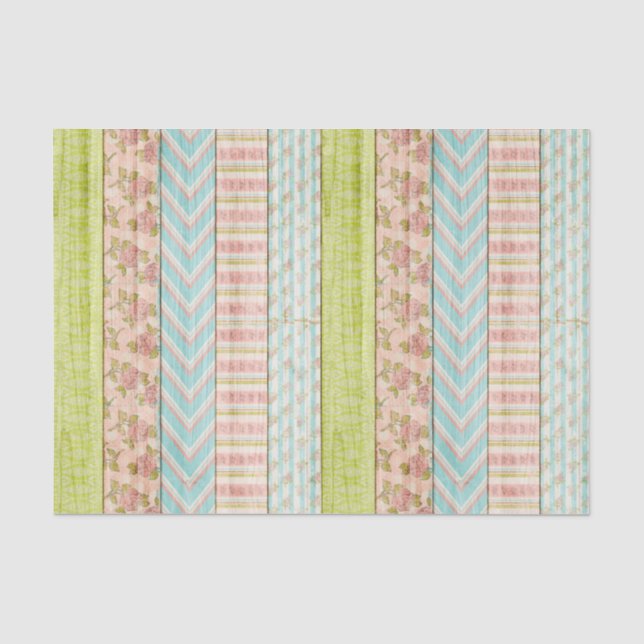 Papier Mousseline Chic Rose Chic Chic Chic Shabby Bois Rustique (Recto)
