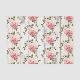 Papier Mousseline Chic Rose et rustique chalet Shabby Grange bois