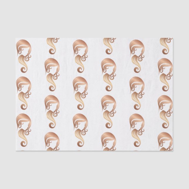 Papier Mousseline Chic Rose Gold Beauty Girl Coiffeur & maquillage S (Recto)