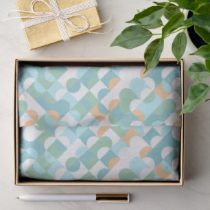 Papier Mousseline Chic Turquoise bleu vert cercles Art Motif