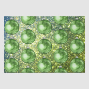 Papier Mousseline Chic Vert boules de Noël Parties scintillant étinc