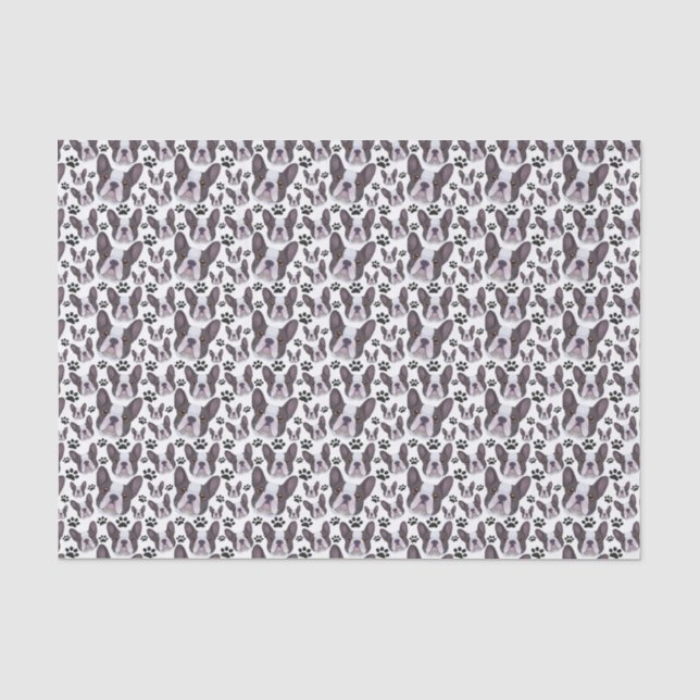 Papier Mousseline Chien à chiots français en peluche (Recto)