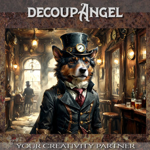 Papier Mousseline Chien à dos allemand - Découpage -