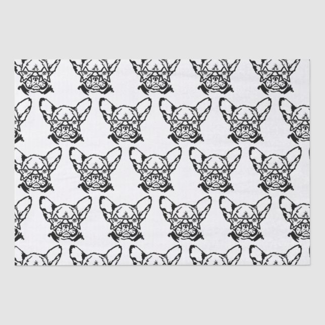 Papier Mousseline Chien à tête basse Rockstar Français (Recto)