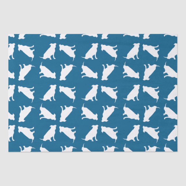 Papier Mousseline Chien Baby shower Pit Pitbull Blue Boy (Recto)