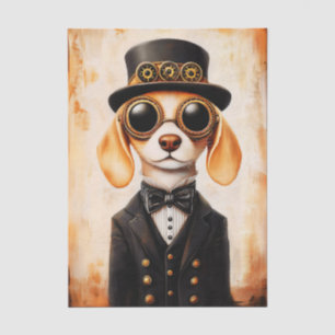 Papier Mousseline Chien Beagle Steampunk Fantaisiste EL9 Découpage