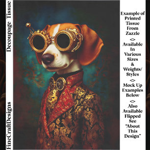 Papier Mousseline Chien Beagle Steampunk Luxueux EZ5L Découpage