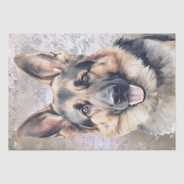 Papier Mousseline Chien berger allemand (Recto)