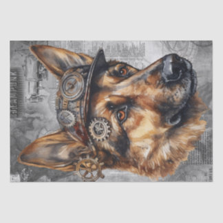 Papier Mousseline Chien berger allemand Steampunk