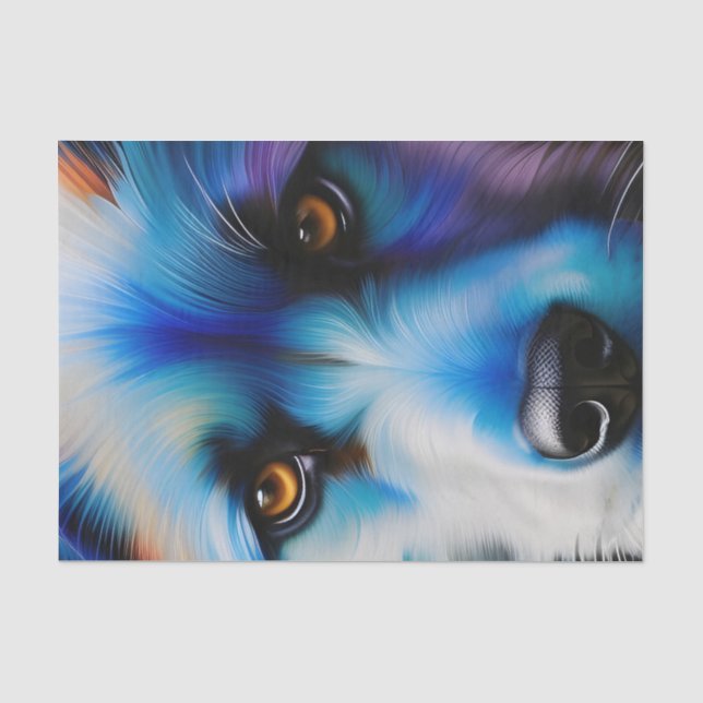 PAPIER MOUSSELINE CHIEN BLUE TERRIER FERMER (Recto)