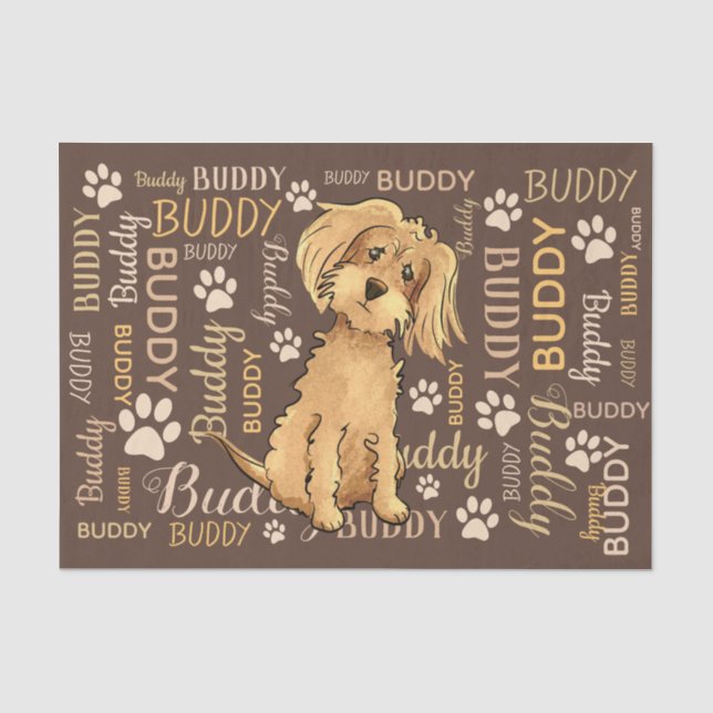 Papier Mousseline Chien Brown personnalisé (Recto)