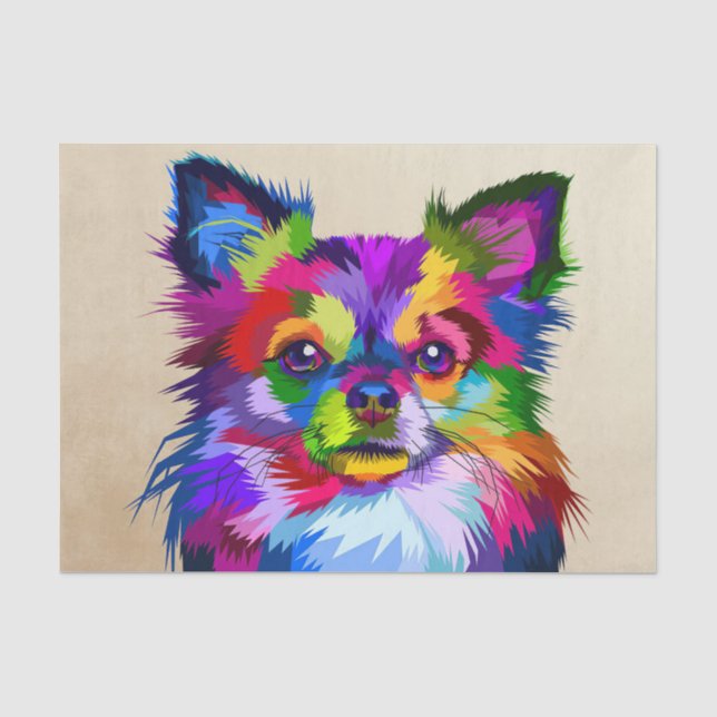 Papier Mousseline Chien couleur Amoureux des chiens Chihuahua (Recto)