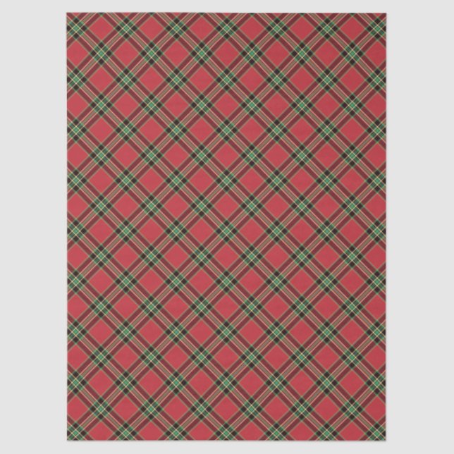 Papier Mousseline Chien de caniche de Noël Rouge Plaid (Recto)