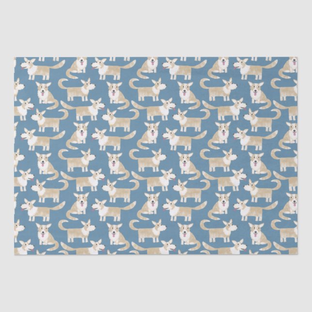 Papier Mousseline Chien de Corgi (Recto)