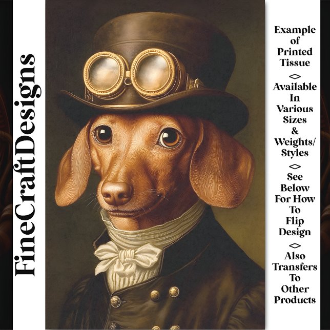 Papier Mousseline Chien de Dachshund de Steampunk de Victoria BF5 Dé (Créateur téléchargé)