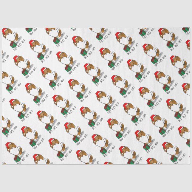 Papier Mousseline Chien de Noël Santa Hat Shetland Sheepdog (sable)  (Recto)