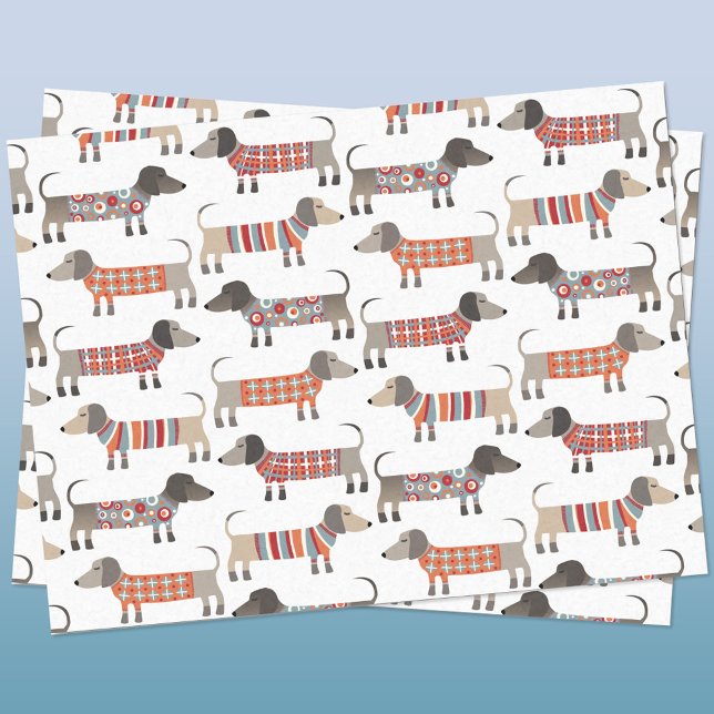 Papier Mousseline Chien de saucisse Dachshund (Dachshund Wiener Sausage Dog fun tissue paper)