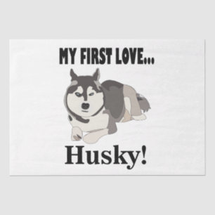 Papier Mousseline Chien de Sibérie Husky Pot et Sibérien Husky