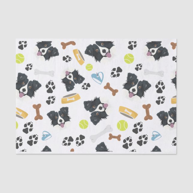 Papier Mousseline Chien de sourire border collie (Recto)