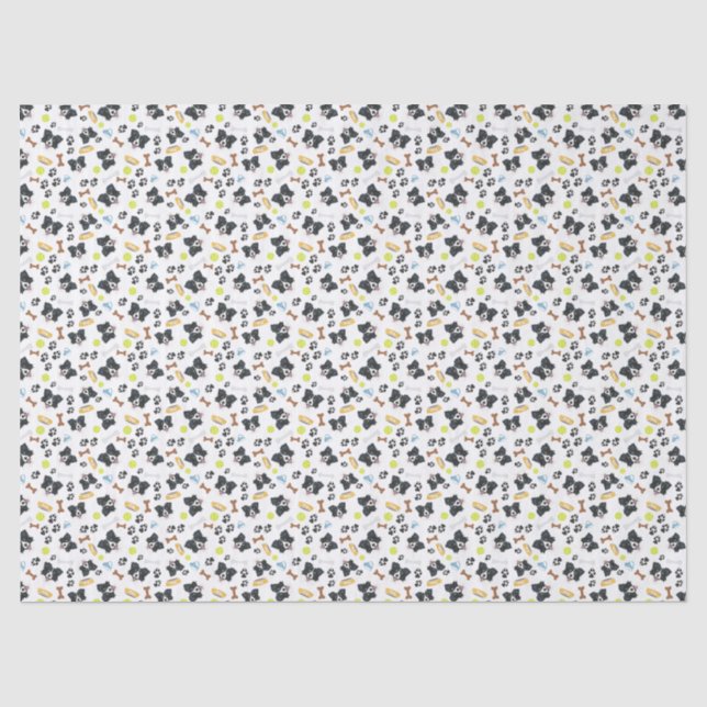 Papier Mousseline Chien de sourire border collie (Recto)