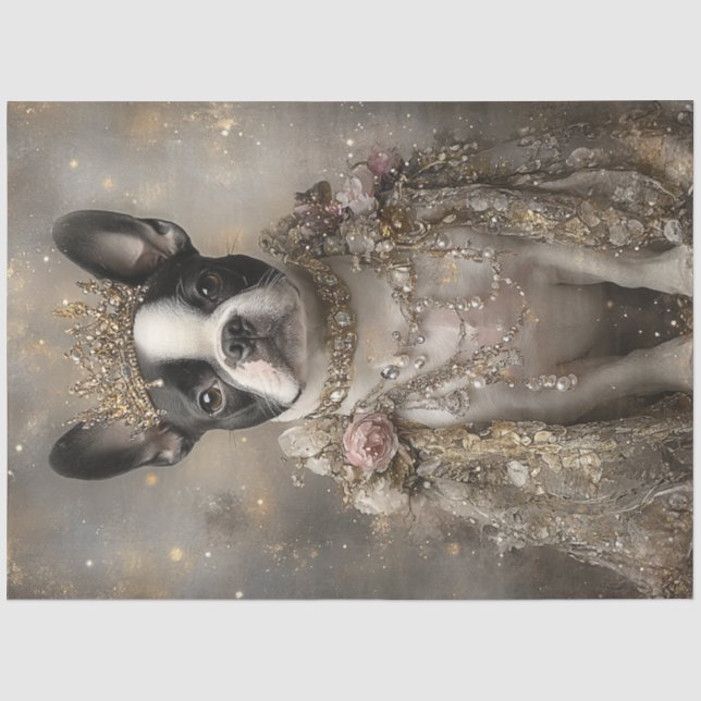 Papier Mousseline Chien de taureau royal français de Decoupage (Recto)