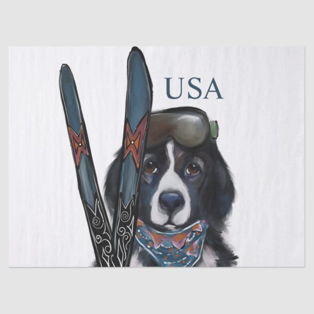 PAPIER MOUSSELINE CHIEN DE TERRE-NEUVE  (Recto)