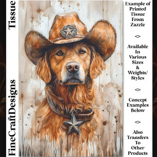 Papier Mousseline Chien du Far West, Golden Retriever DD2 Découpage