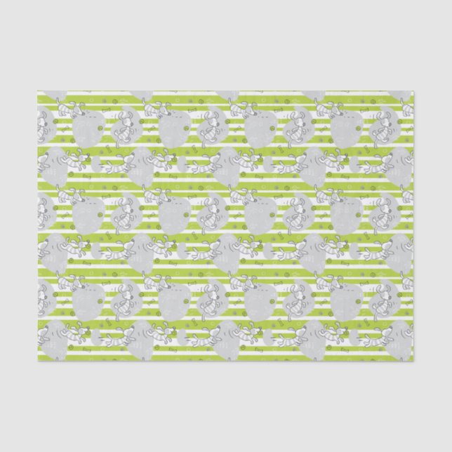 Papier Mousseline chien jouant l'arrière - plan de motif (Recto)