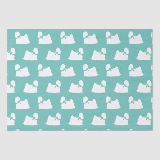 Papier Mousseline Chien maltais Chien Chien Chien Coiffure longue (Recto)