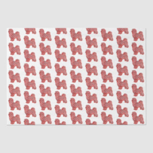 Papier Mousseline Chien maltais mignon Noël Silhouette blanche
