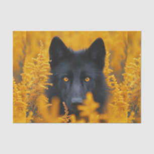 Papier Mousseline Chien noir aux yeux d'or étonnants