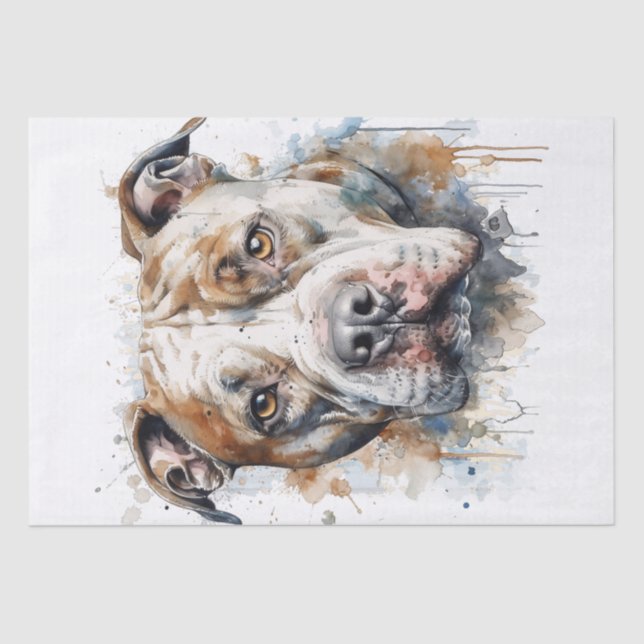 Papier Mousseline Chien Pitbull américain (Recto)