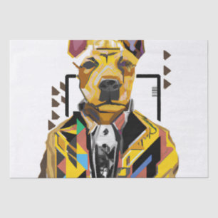 Papier Mousseline Chien portant un costume : Art numérique